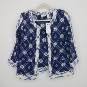 Chicos Ikat Aztec Open Blazer Jacket
